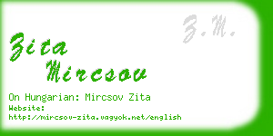 zita mircsov business card
